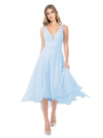 Chiffon Midi Length Keyhole Back Homecoming Dress Canada