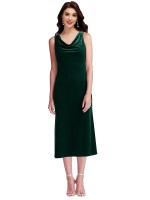 Cowl Neck Velvet Midi Length Homecoming Dress Canada