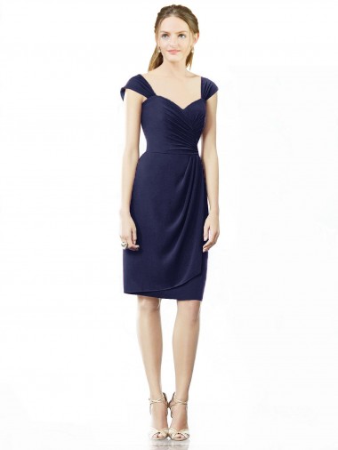 Short Cap Sleeves Knee Length Chiffon Homecoming Dress Canada
