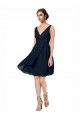Short Knee Length Criss Cross Draped Chiffon Homecoming Dress Canada