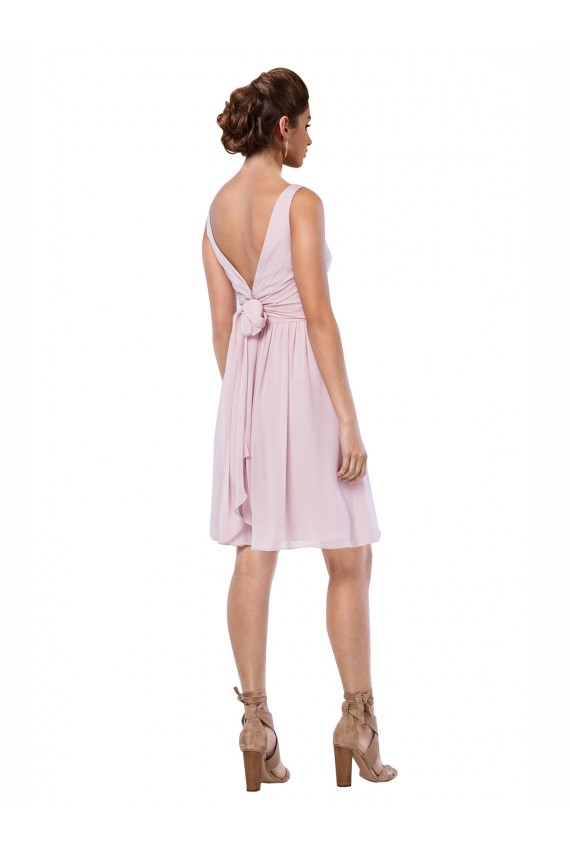 Short Knee Length Criss Cross Draped Chiffon Homecoming Dress Canada