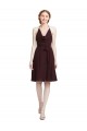 Short Knee Length Chiffon Homecoming Dress with Halter Cowl Neck Canada