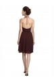 Short Knee Length Chiffon Homecoming Dress with Halter Cowl Neck Canada
