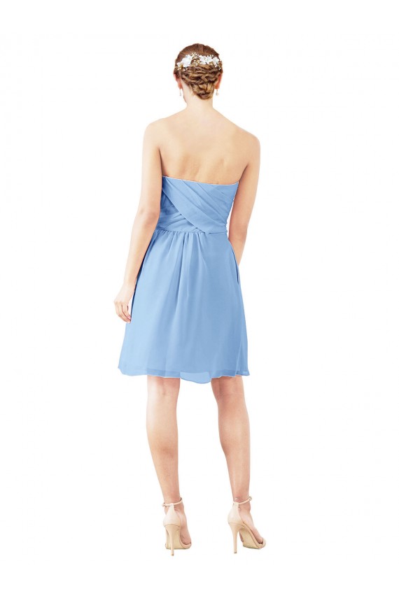 Short Knee Length Chiffon Homecoming Dress with Twisted Strapless Sweetheart Neckline Canada
