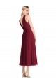 Midi Length Halter Plunging V-Back Chiffon Homecoming Dress Canada