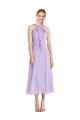 Midi Length Halter Plunging V-Back Chiffon Homecoming Dress Canada