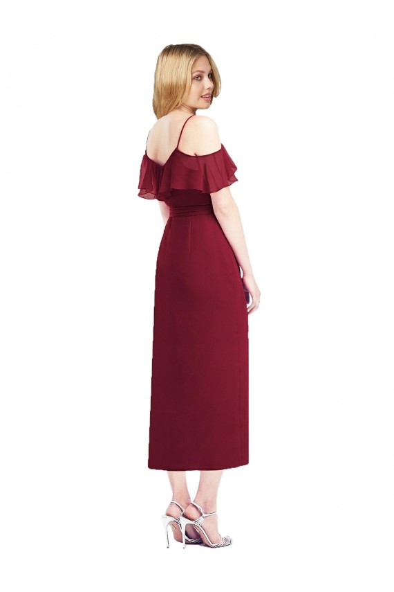 Wrap Chiffon Homecoming Dress with Fluttering Ruffles Canada