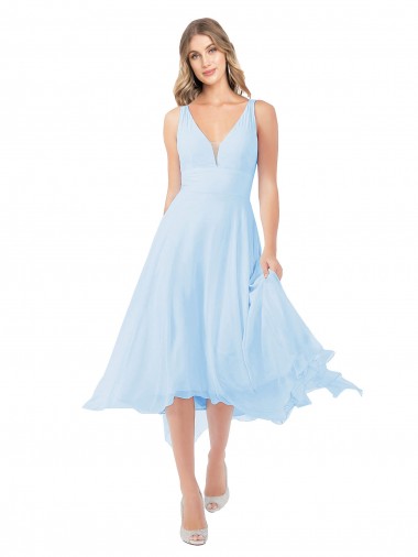 Chiffon Midi Length Keyhole Back Homecoming Dress Canada