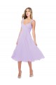 Draped Midi Length Chiffon Homecoming Dress with Ruched Bodice Canada