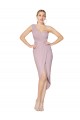High Low One Shoulder Ruffles V-Neck Chiffon Wrap Homecoming Dress Canada