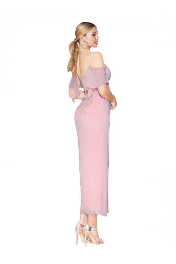Mermaid Cold Shoulder Short Knee Length Chiffon Homecoming Dress Canada