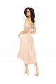 Cold Shoulder Midi Length Short Chiffon Homecoming Dress Canada