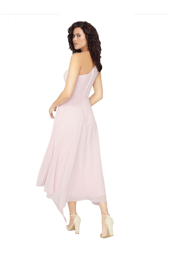 Midi Length One Shoulder Chiffon Homecoming Dress Canada