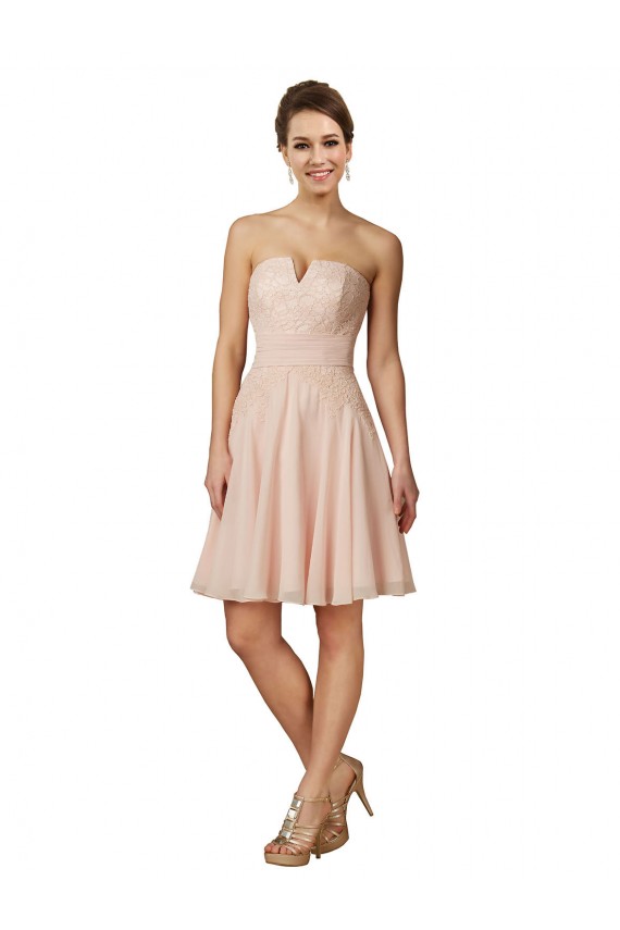 Lace and Chiffon Homecoming Dress with Unique Neckline Canada