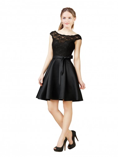Lace and Satin Homecoming Dress with V-Back Canada