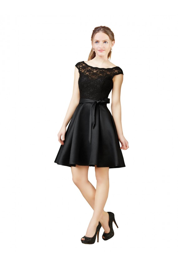 Lace and Satin Homecoming Dress with V-Back Canada