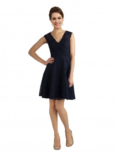 Short V-Neck Lace Homecoming Dress with Illusion Back Canada