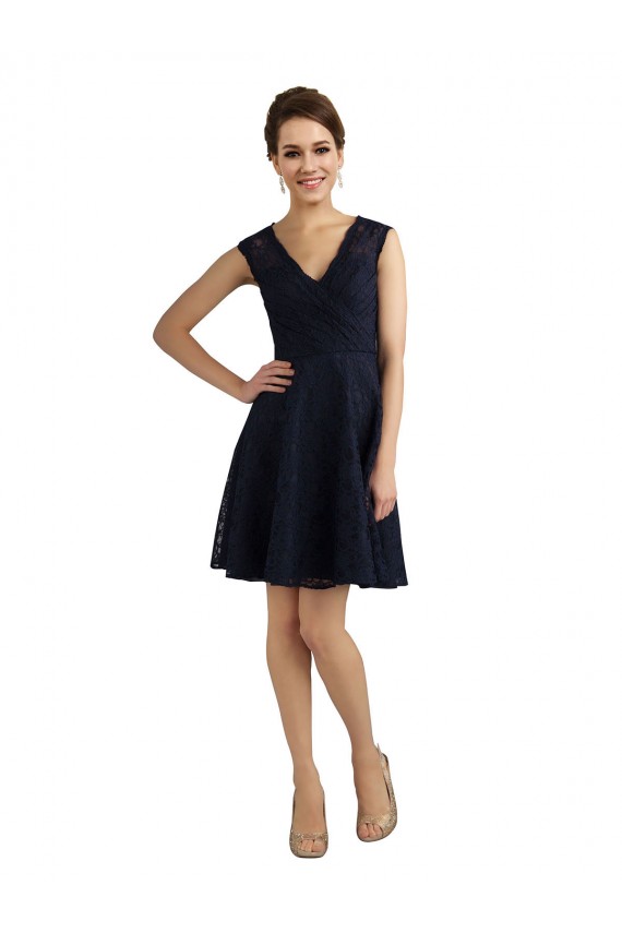 Short V-Neck Lace Homecoming Dress with Illusion Back Canada