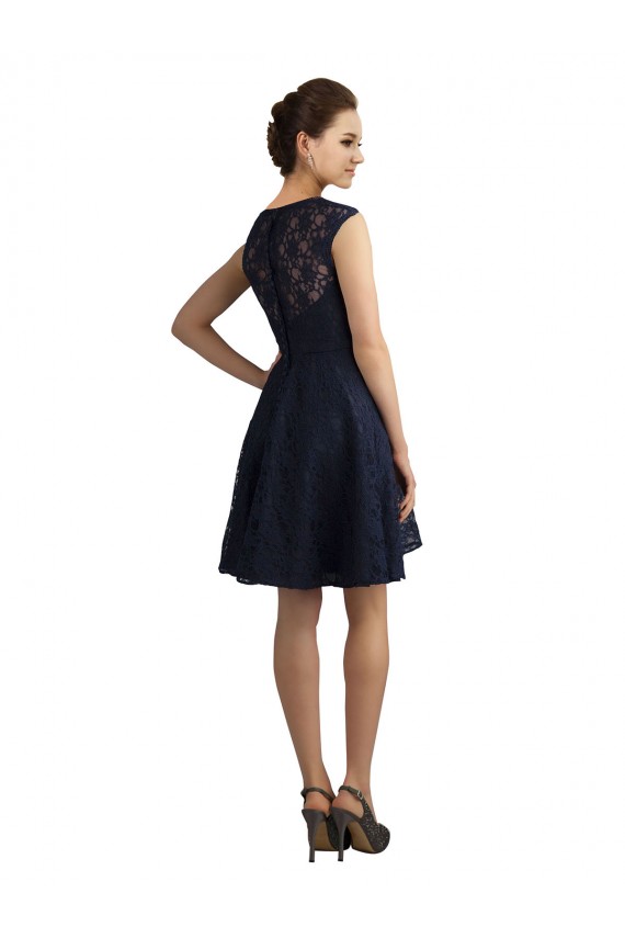 Short V-Neck Lace Homecoming Dress with Illusion Back Canada