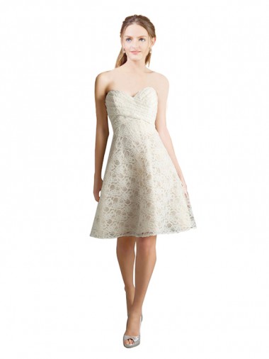 Lace Homecoming Dress with Draped Sweetheart Neckline Canada