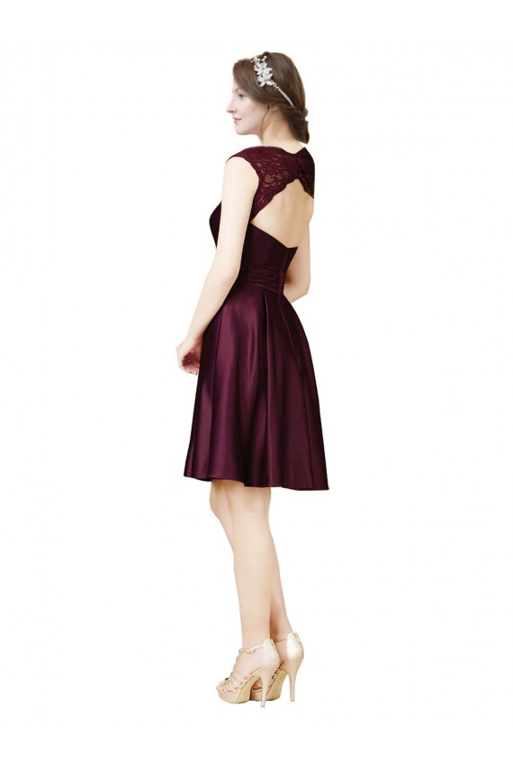 Short Knee Length Lace Homecoming Dress with Square Neck Canada