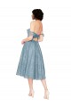 Off the Shoulder Sweetheart Chantilly Lace Midi Length Homecoming Dress Canada