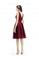 Short Midi Length Satin Homecoming Dress with Bateau Neckline and V-Back Canada