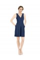 Deep V-Neck Short Knee Length Satin Homecoming Dress with Slimming Pleats Canada