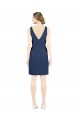Deep V-Neck Short Knee Length Satin Homecoming Dress with Slimming Pleats Canada