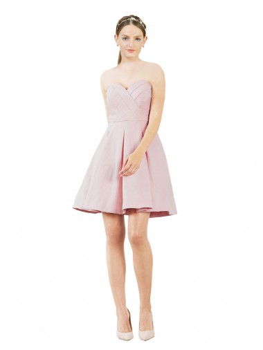 Short Knee Length Sweetheart Satin Homecoming Dress Canada