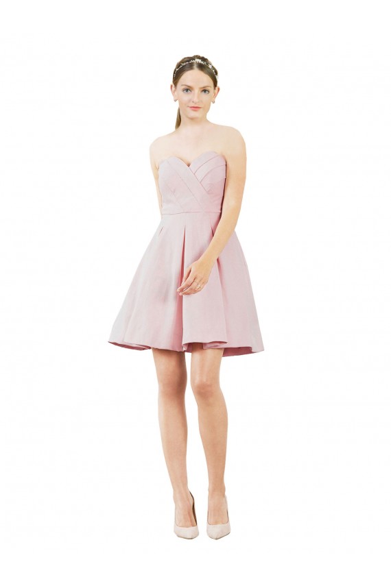 Short Knee Length Sweetheart Satin Homecoming Dress Canada