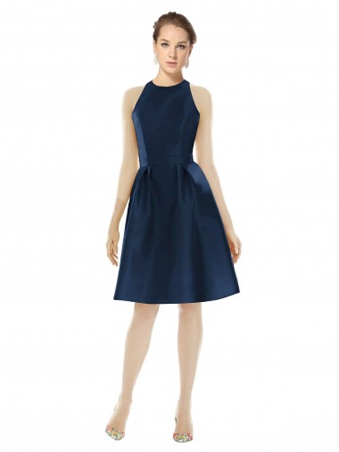 Short Halter Length Luxe Satin Homecoming Dress Canada