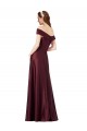 Long Off the Shoulder Satin Homecoming Dress with Thigh-high Slit Canada