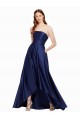 High Low Strapless Satin Homecoming Dress with Pockets Canada