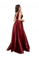Sleeveless Deep V-Neck A-Line Satin Homecoming Dress with Pockets Canada