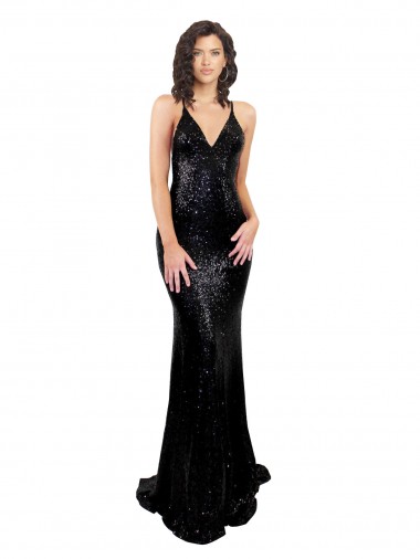 Sleek Fishtail Shaped Open Back Sequin Homecoming Dress Canada
