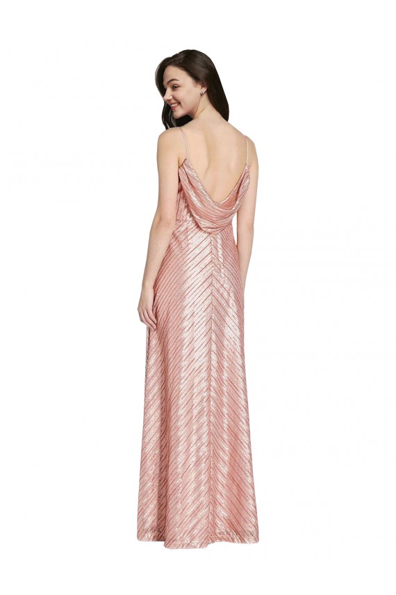 High Neck Low Back Sparkling Sequin Prom Dress Canada