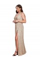 Deep V-Neck Sleeveless Sparkling Sequin Homecoming Dress with Draped Cowl Back Canada