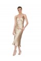 Empire Waist Silky Satin Midi Length Homecoming Dress Canada