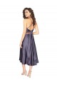 Midi Length Silky Satin Homecoming Dress with Open Tied Back Canada
