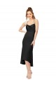 High Low Silky Satin Cowl Neck Midi Length Homecoming Dress Canada