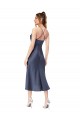 High Low Silky Satin Cowl Neck Midi Length Homecoming Dress Canada
