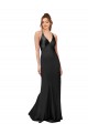 V-Neck Cowl Back Silky Satin Homecoming Dress Canada