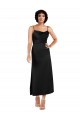 Cowl Neck Tea-Length Short Silky Satin Homecoming Dress with Skirt Slit Canada