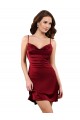 Midi Length Cowl Neck Silky Satin Short Homecoming Dress Canada