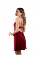 Midi Length Cowl Neck Silky Satin Short Homecoming Dress Canada