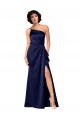 One Shoulder Silky Satin Homecoming Dress with Skirt Slit Canada