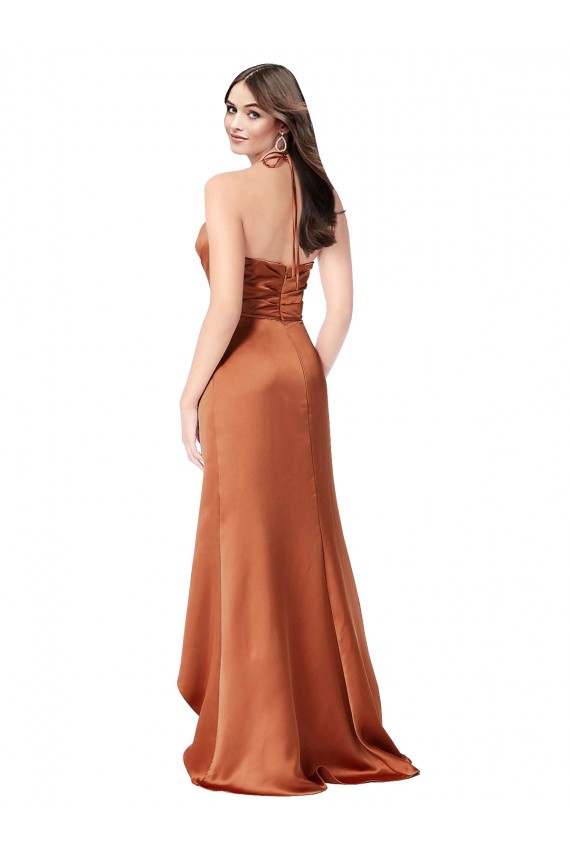 Faux-Wrap Skirt Silky Satin Homecoming Dress Canada