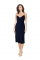 Short Midi Length Silky Satin Homecoming Dress with Cowl Neck and Cross Back Straps Canada