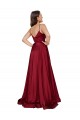 Deep V-Neck Sweetheart Long Silky Satin Homecoming Dress with Thigh High Slit Canada